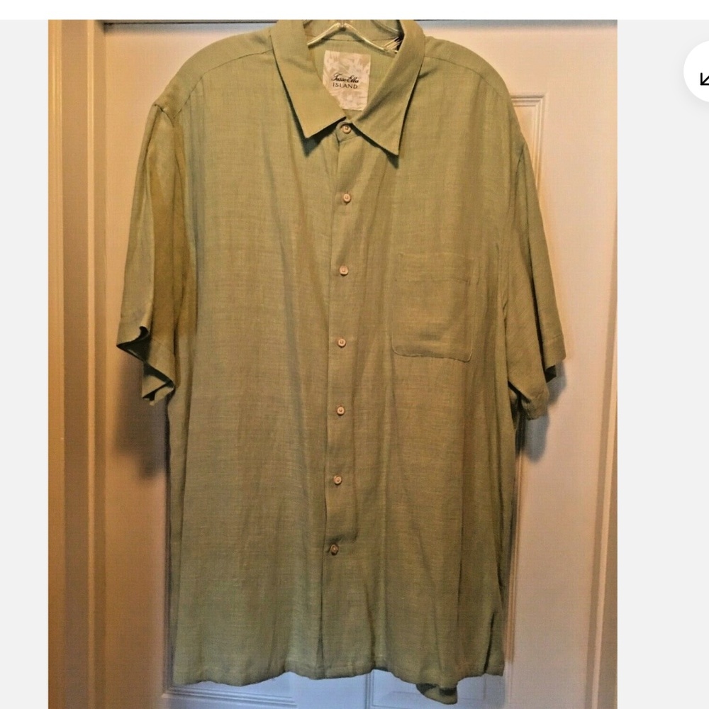 Tasso Elba Men's 100% Luxury Linen Shirt Celery Greenish Size: XXL
